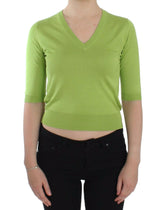 Dolce & Gabbana Green Wool V-neck Pullover Sweater Top -   -  Dolce & Gabbana.